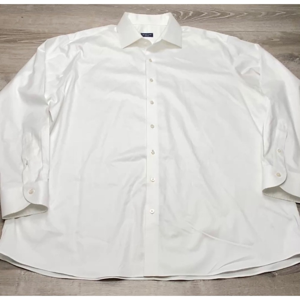 Proper Cloth Mens White Supima Cotton Stretch Non-Iron‎ Dress Shirt 18.9-36.3